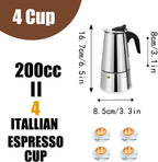 MokaBrew Elite – Cafetera Italiana 4 Tazas en Acero Negro
